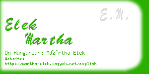 elek martha business card